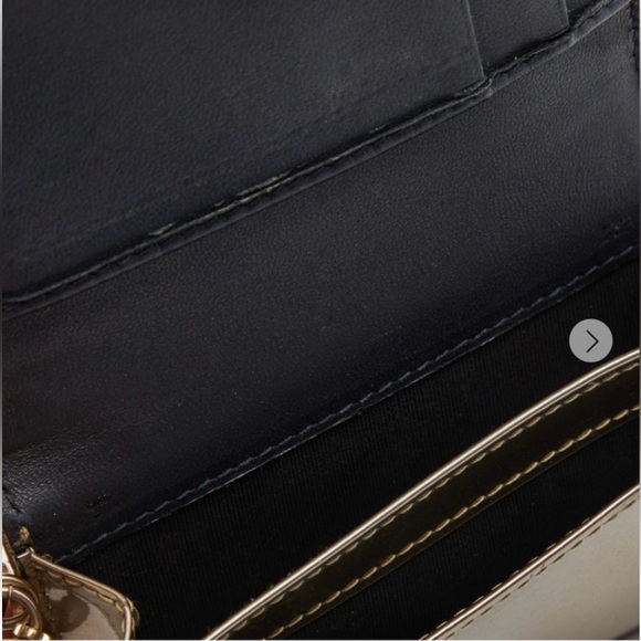 RARE Dior Gold Micro Cannage Lady Dior Metallic Patent Leather Card Holder - Picture 8 of 12